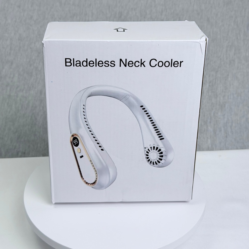 L28 Bladeless Neck Fan Portable Wearable Cooler 5 Speeds Rechargeable Blue